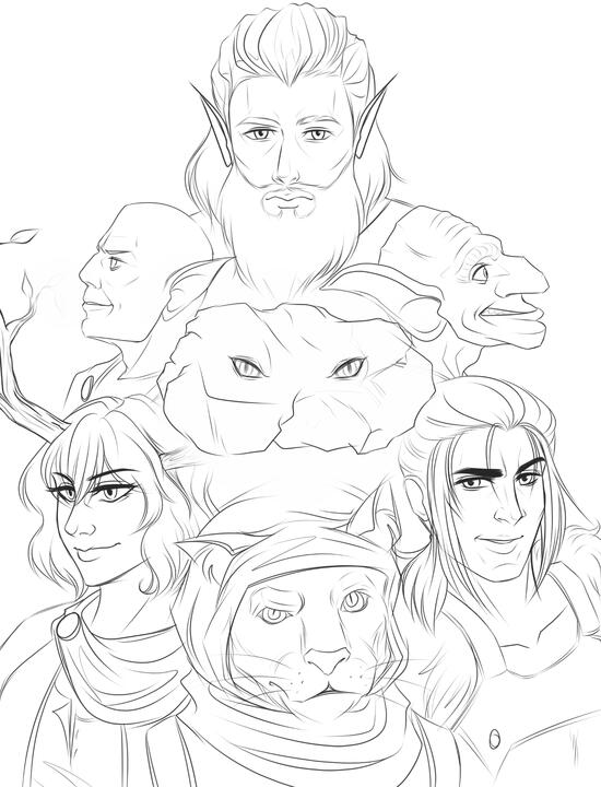 party sketch commissioned by Scottie E.